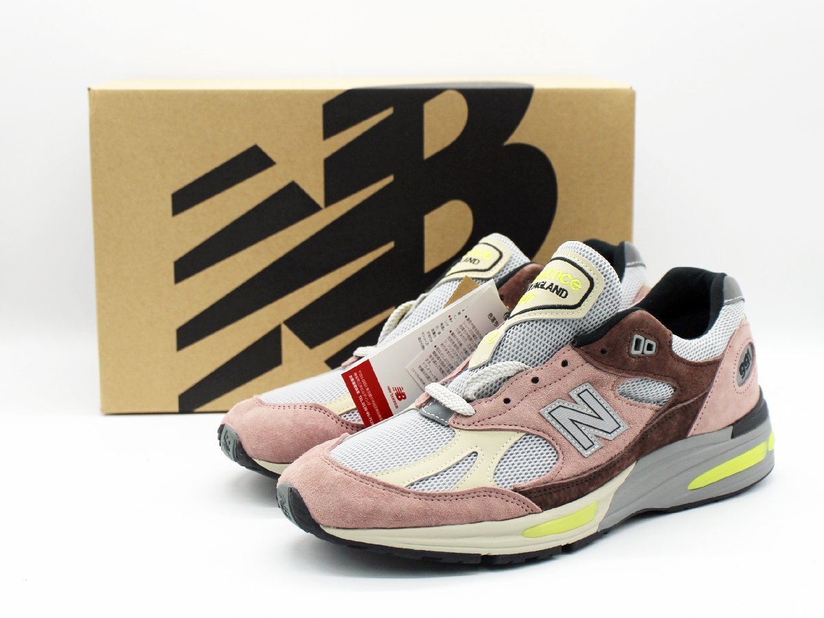 ☆new balance 991 V2 ニューバランス スニーカー メンズ Dワイズ MADE IN UK レッド U991MG2 28.0cm k24-2253拍卖