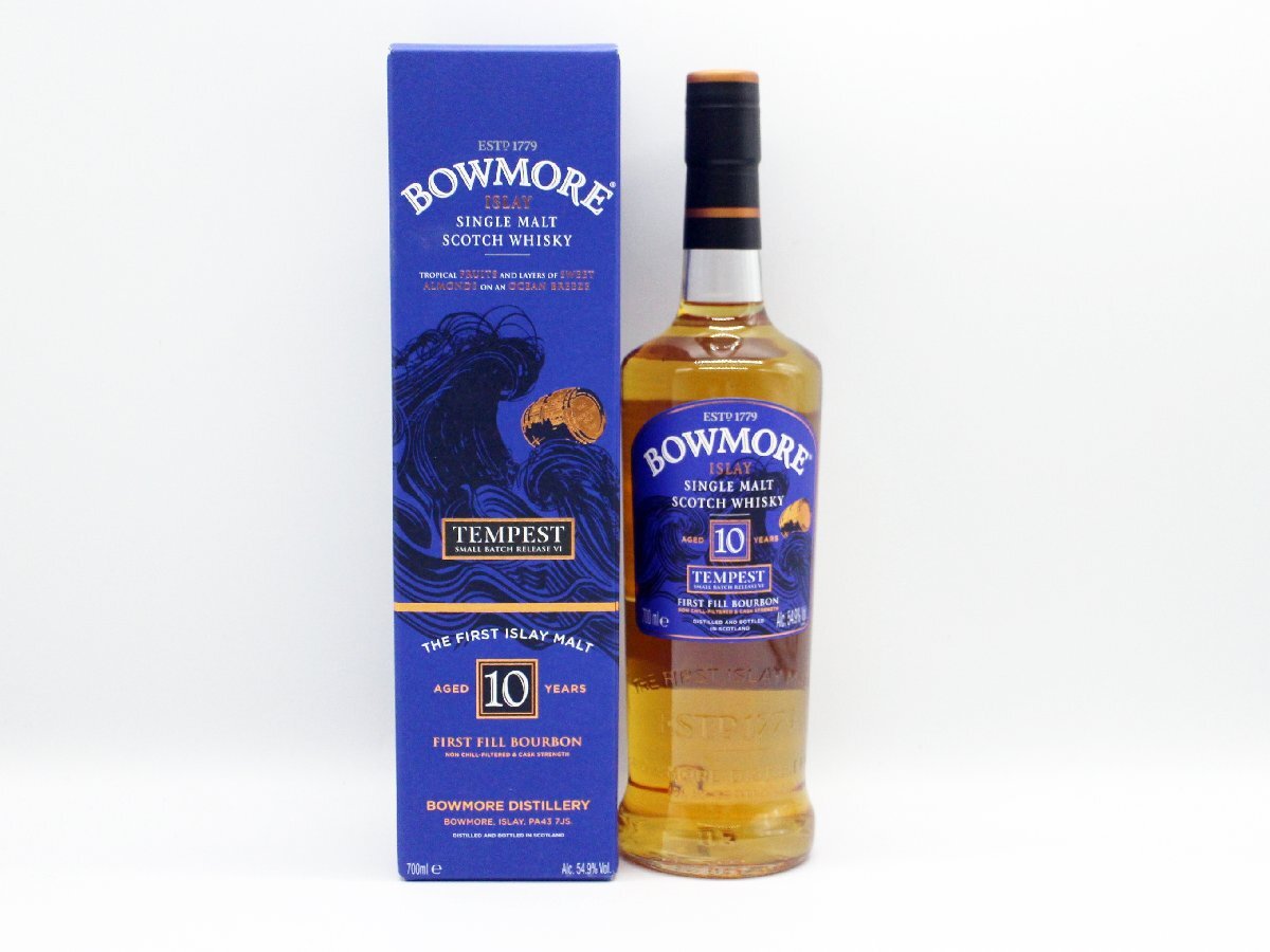 ☆【未開栓】BOW MORE ISLAY ボウモア10年 テンペスト(TEMPEST) 2014年ボトリング 54.9% 700ml 正規品 箱付きk25-1714拍卖