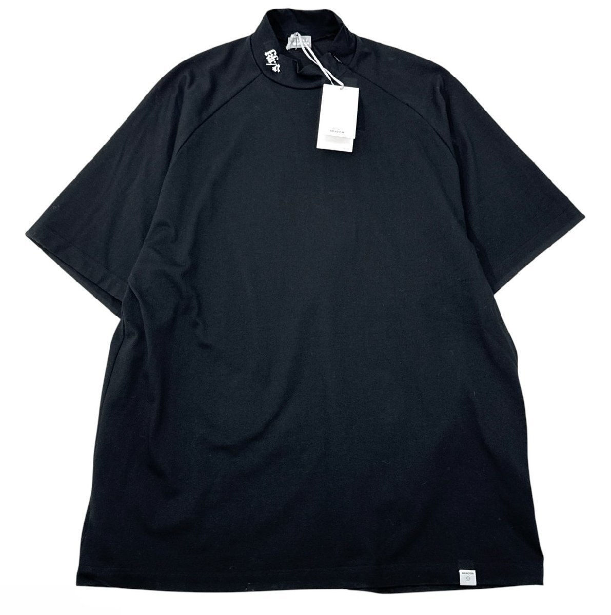 24ss【タグ付き・定価25,300円】kolor BEACON MOCK NECK T size2 BLACK 24SBM-T04233 カラー モックネックT Tシャツ拍卖