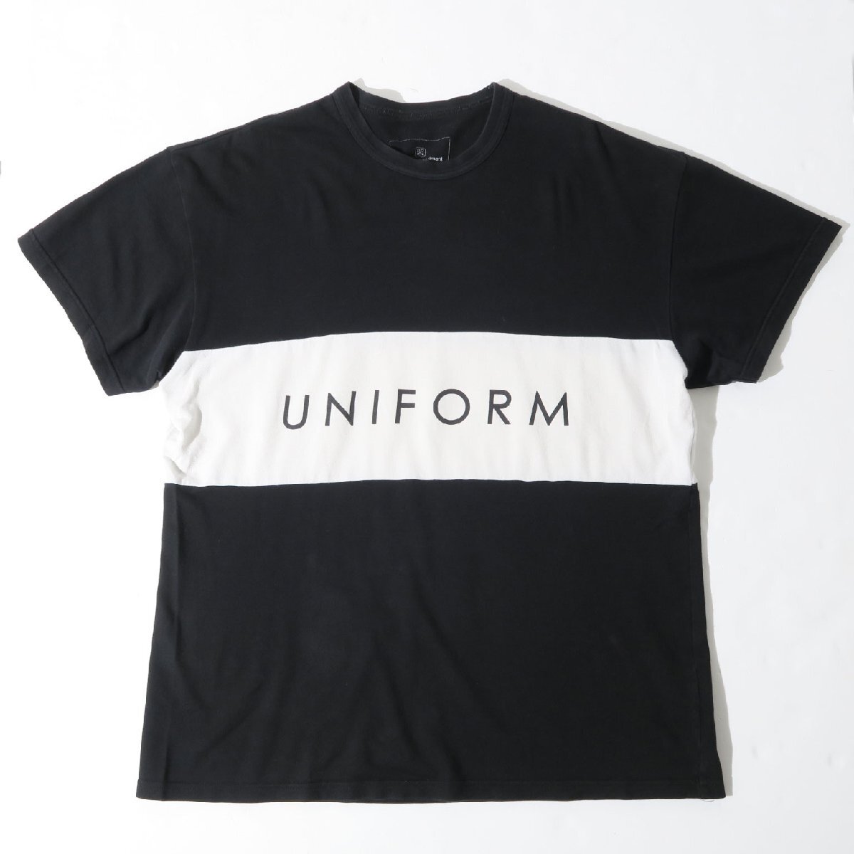 uniform experiment COLOR BLOCK CREW NECK TEE size2 BLACK Tシャツ ユニフォームエクスペリメント UE-192005 240929-16 拍卖