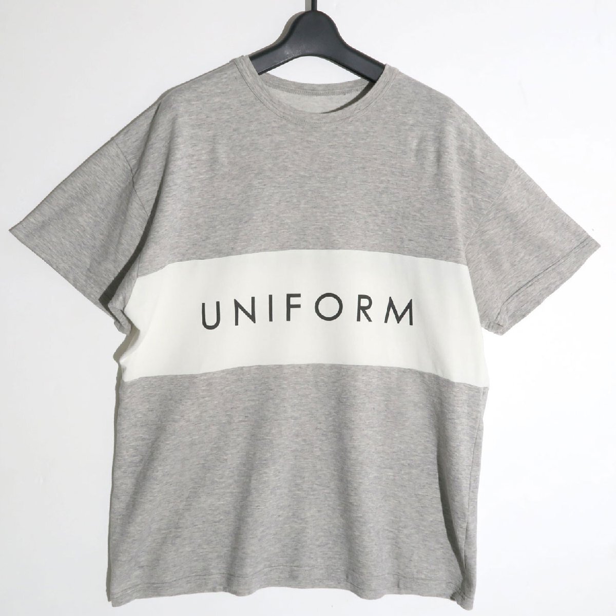 uniform experiment COLOR BLOCK CREW NECK TEE size2 GRAY Tシャツ ユニフォームエクスペリメント UE-192005 拍卖