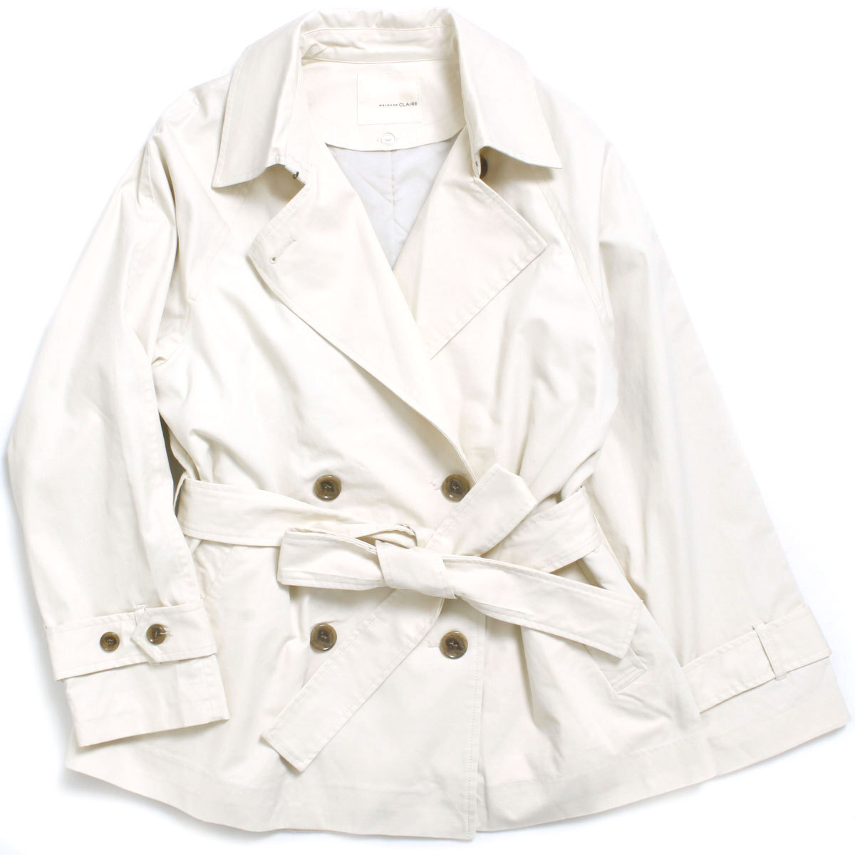 MELROSE claire 高密度ギャバ取り外し可能中綿ライナー付きショートトレンチコート 定価16,280円 size3 A0701FJM220 メルローズ クレール拍卖