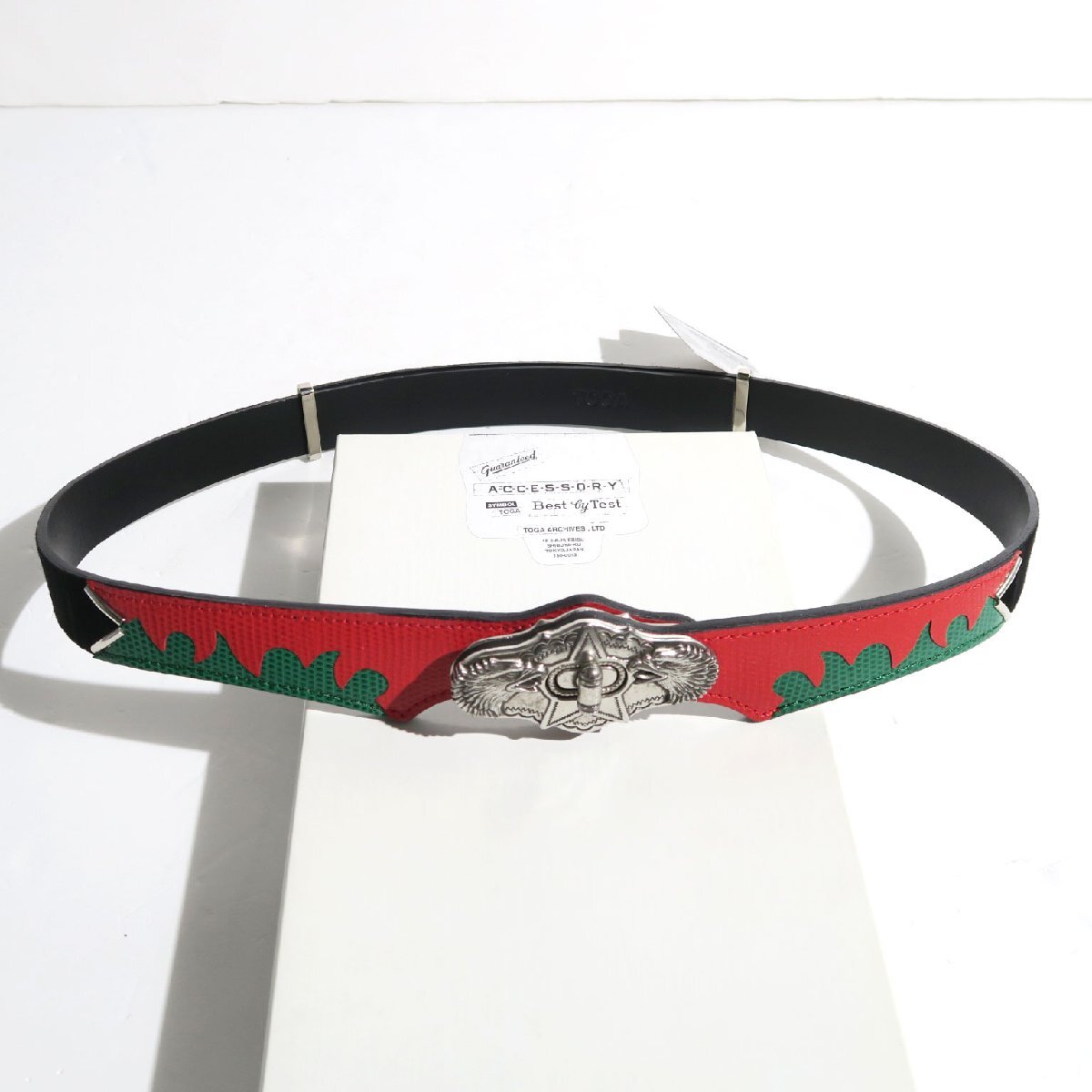 【新品・未使用】TOGA ARCHIVES EAGLE BUCKLE METAL BELT TA32-AH072 トーガ アーカイブス イーグル バックル メタル レザー ベルト レッド拍卖
