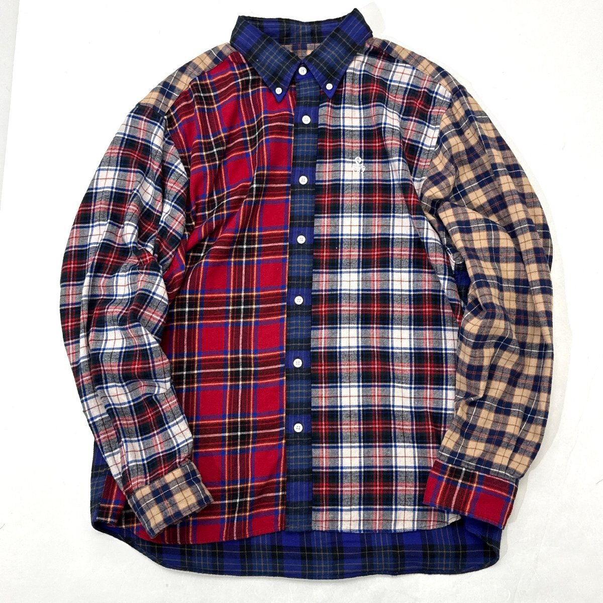 22AW SOPHNET. FLANNEL CHECK SCORPION BIG B.D SHIRT 定価26,400円 sizeXL マルチ SOPH-222022 ソフネット ボタンダウンシャツ拍卖