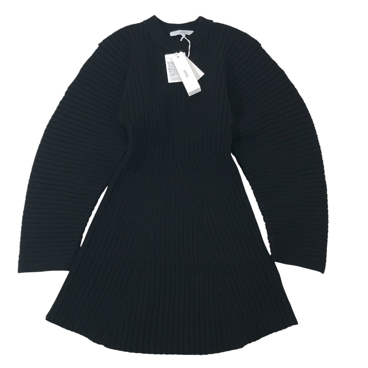 【タグ付・新品・定価41,800円】UN3D ACCORDION KT TOP フリーサイズ BLACK 522252603901 アンスリード アコーディオンニット拍卖