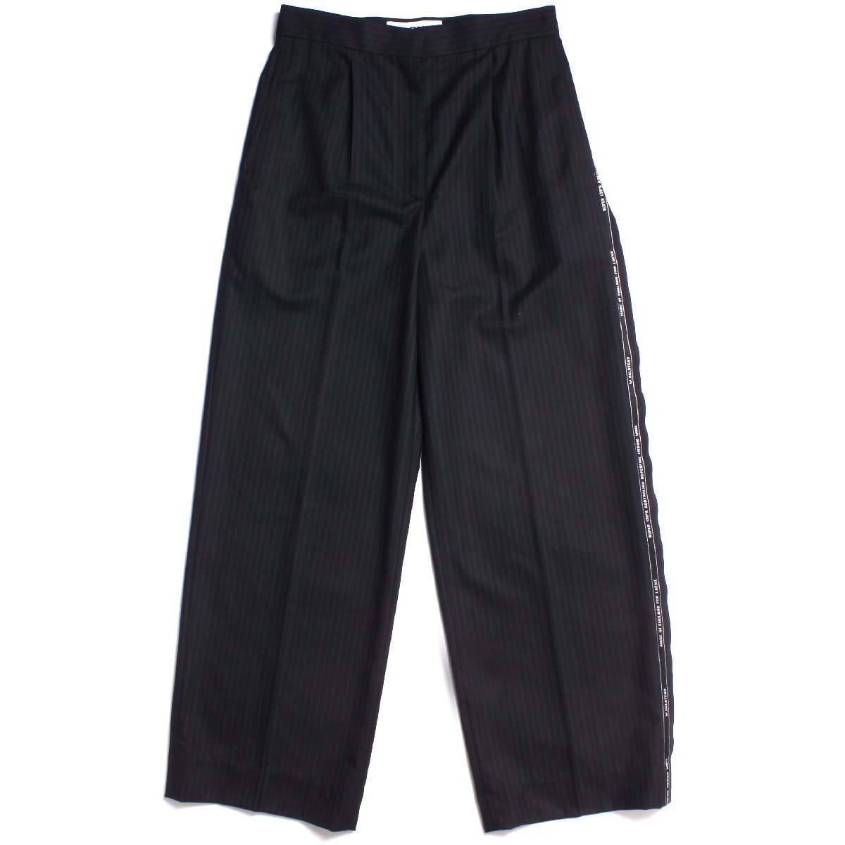 LOEWE STRIPED PLEAT-FRONT TROUSERS 36 ブラック S540Y04X35 ロエベ ウィリアムハルステッドファブリック ストライプ トラウザーズ パンツ拍卖