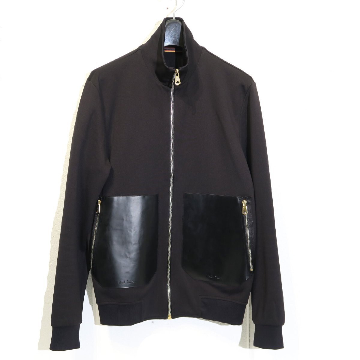 Paul Smith レザーコンビトラックジャケット 定価55,000円 BLACK sizeS 203503 199U ポールスミス ジャージ拍卖