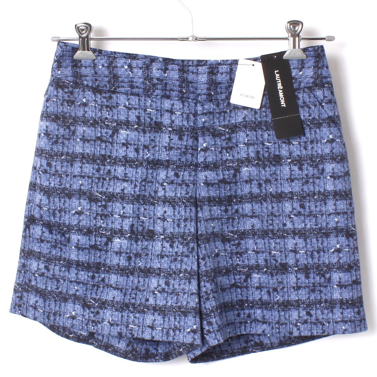 【タグ付き・新品・定価16,800円】 LAUTREAMONT チェック柄ショートパンツ size40 ブルー×ブラック ロートレアモン拍卖