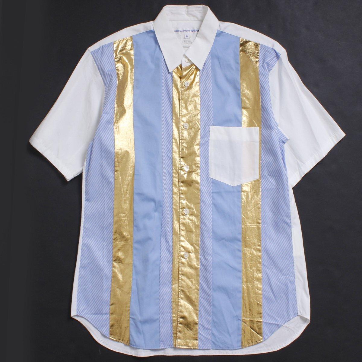 COMME des GARCONS SHIRT S/S シャツ sizeXS ホワイトxゴールド W25058 コム デ ギャルソン シャツ拍卖