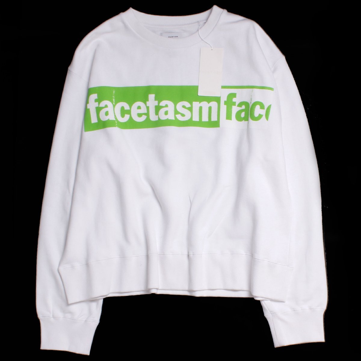 【タグ付き・新品・定価28,600円】FACETASM L/S BIG SWEAT SHIRT size00(フリーサイズ) ホワイト CSW-SW-U03 ファセッタズム スウェット拍卖