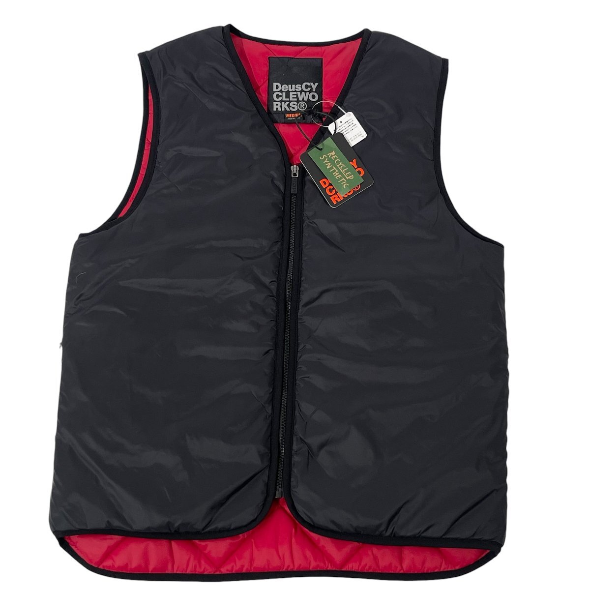 【タグ付・新品】Deus Ex Machina Cycleworks Vest サイクルワークスベスト 定価20,350円 sizeM BLACK/RED DMF226404 デウスエクスマキナ拍卖