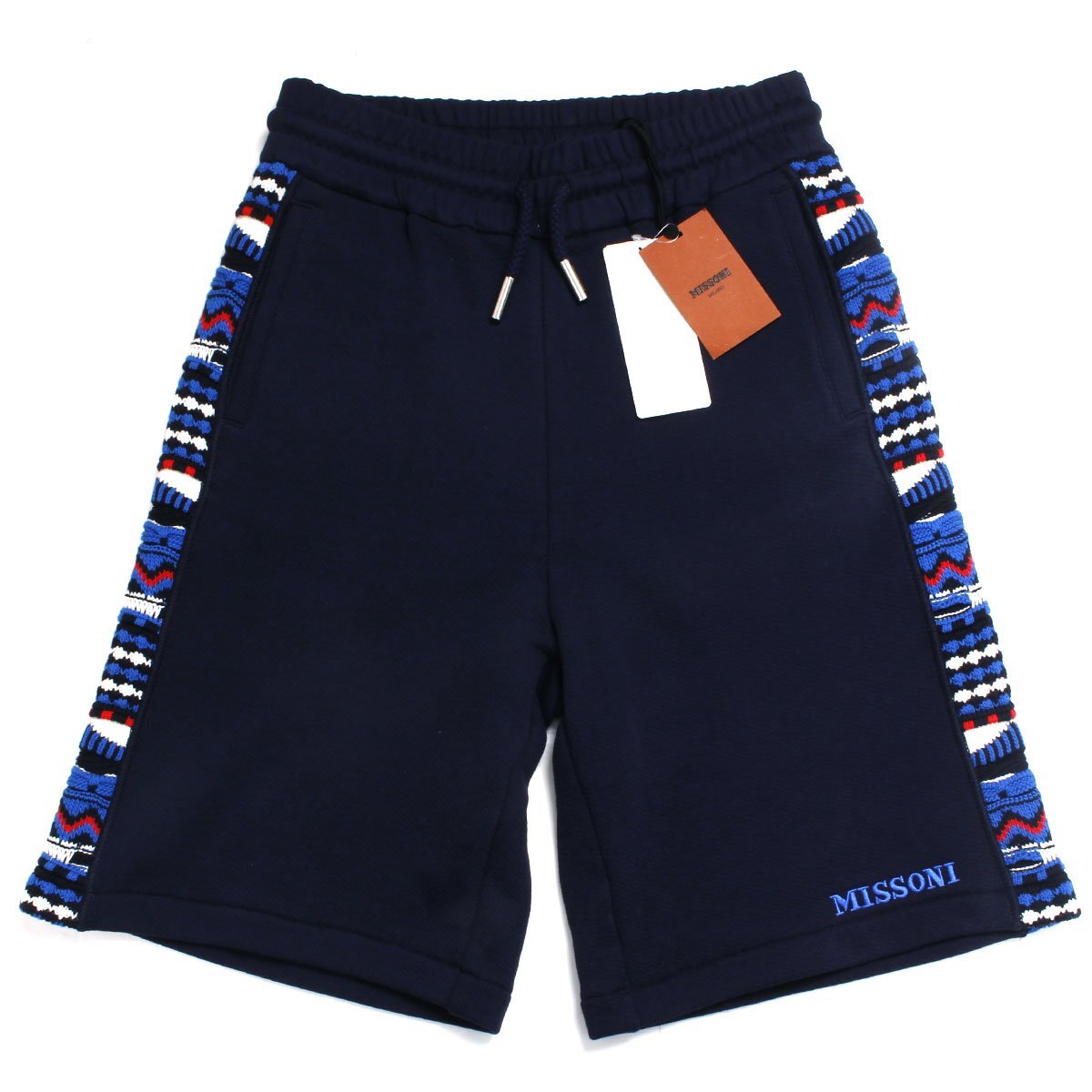 22SS【タグ付き・定価91,300円】MISSONI short track pants sizeS ネイビー ミッソーニ トラックショートパンツ ショーツ拍卖