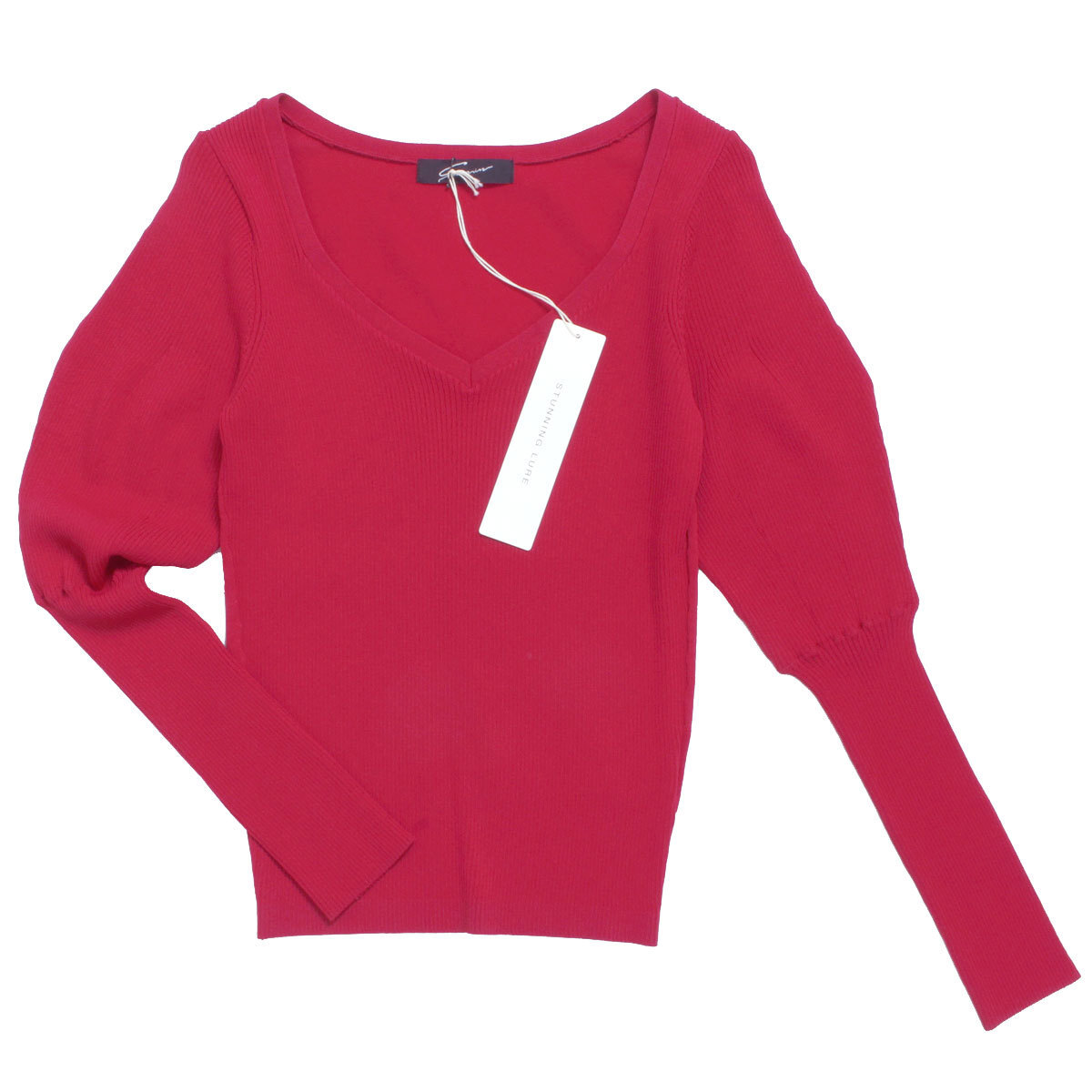 【タグ付き・新品・定価19,800円】 STUNNING LURE パフスリーブプルオーバー sizeS ピンク 20S111-010 スタニングルアー拍卖