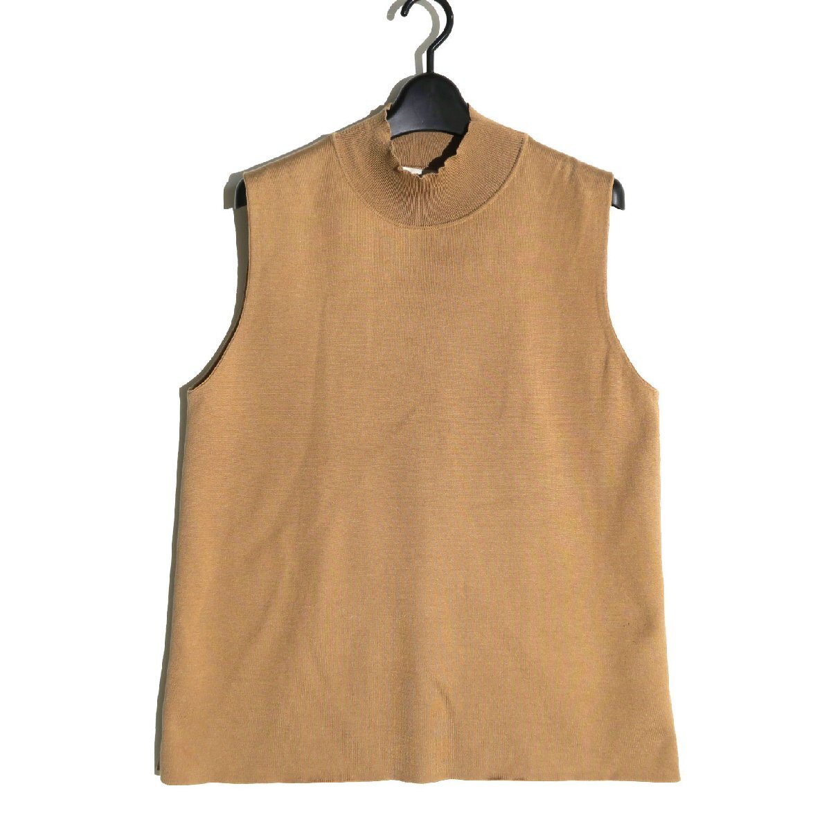 THE ROW Gianico silk-blend turtleneck top ノースリーブニット sizeM ザロウ キャメル拍卖