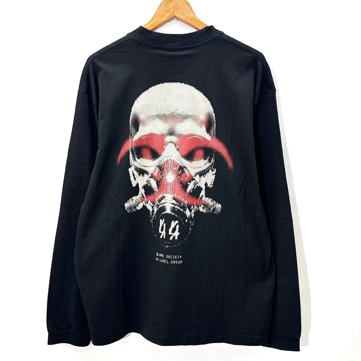 【タグ付・新品】44 LABEL GROUP RAVE SKULL LONG SLEEVE T-SHIRT スカル ロンT sizeM BLACK B0030375 44 レーベルグループ Tシャツ 拍卖