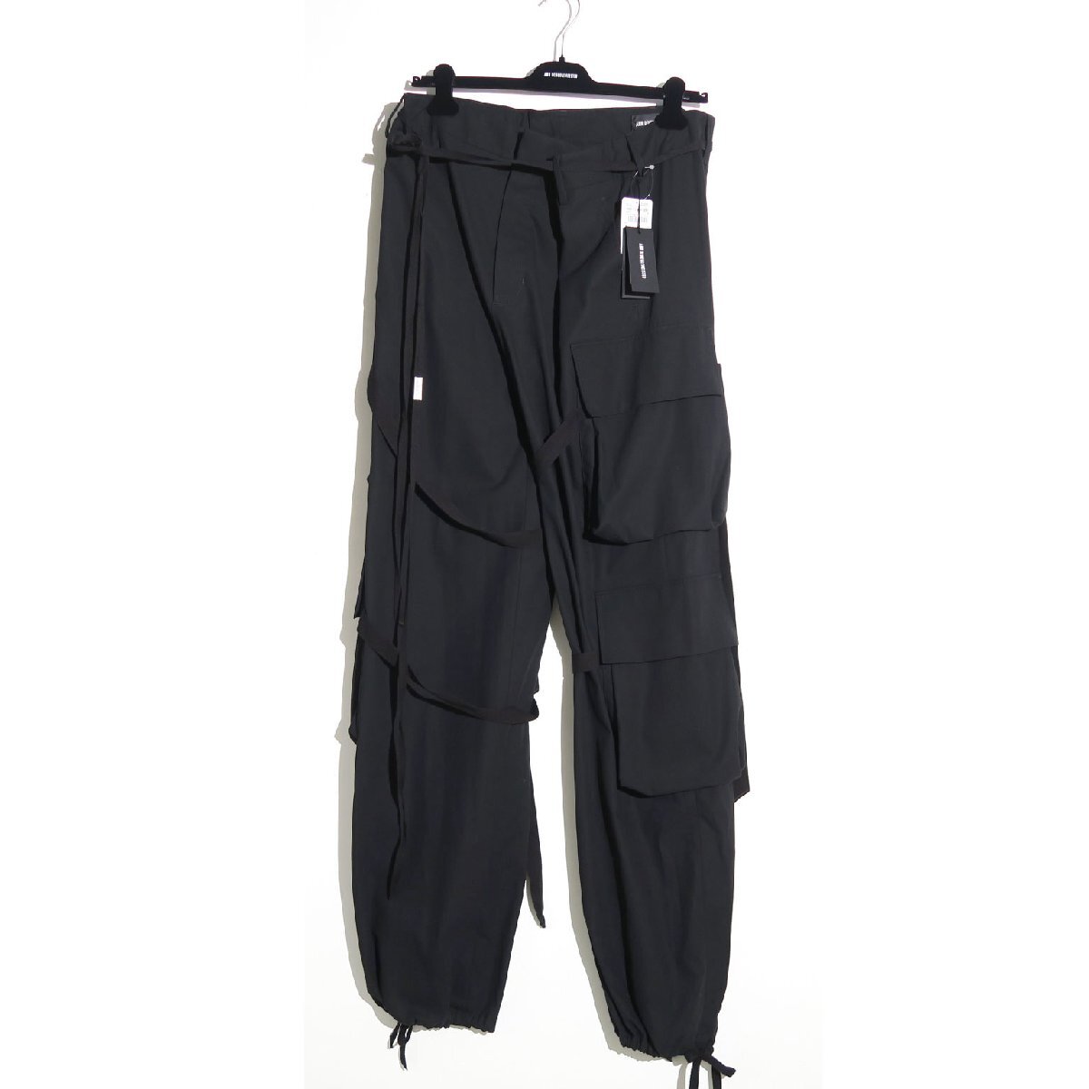 24ss【新品 定価222,200円】ANN DEMEULEMEESTER FLORIMOND CARGO PANTS 2401MTR25 ブラック アンドゥムルメステール カーゴパンツ拍卖