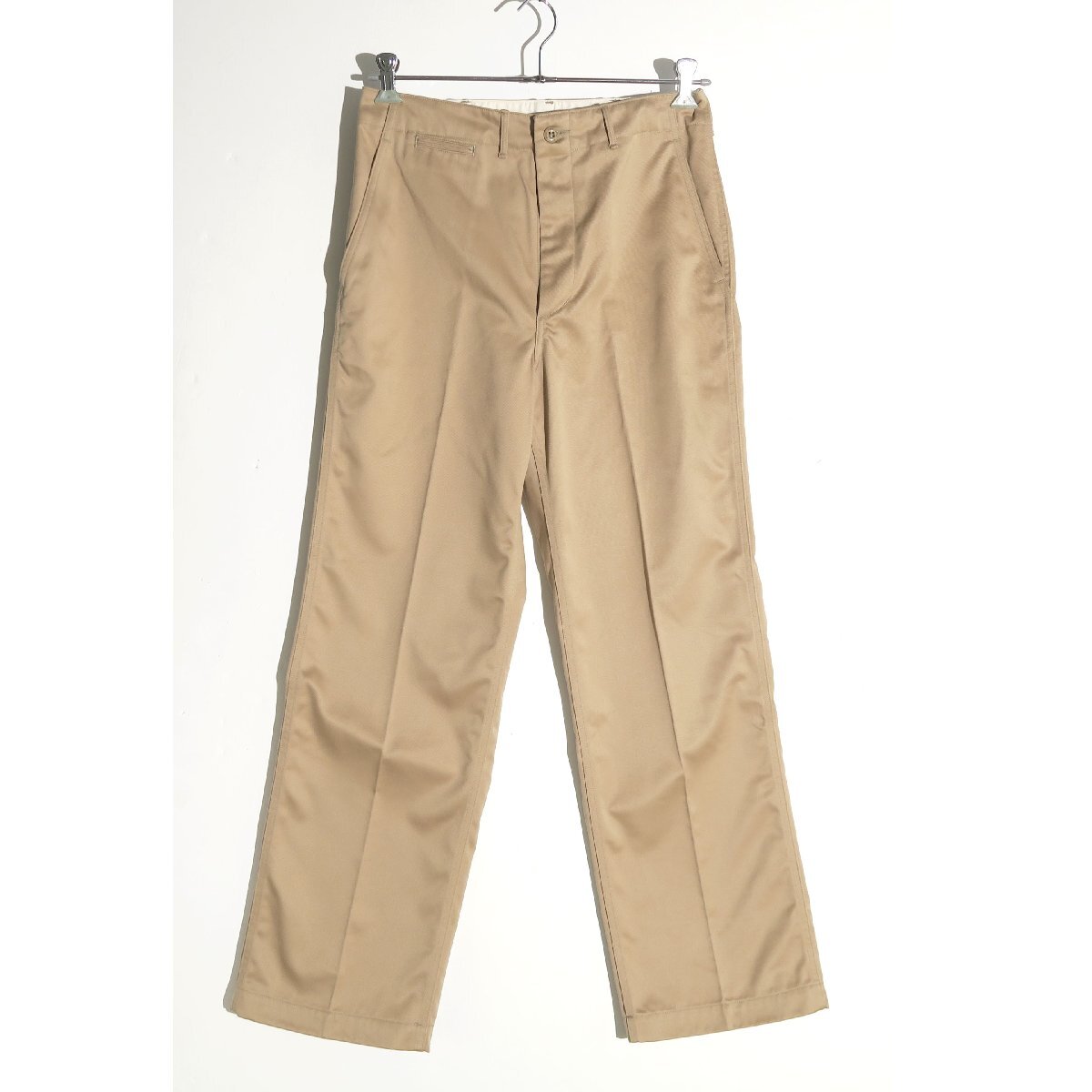 HYKE T C WEST POINT ARMY WIDE LEG CHINOS size5 XXL ハイク ワイドレッグチノ ワークパンツ 242 13315 カーキ拍卖