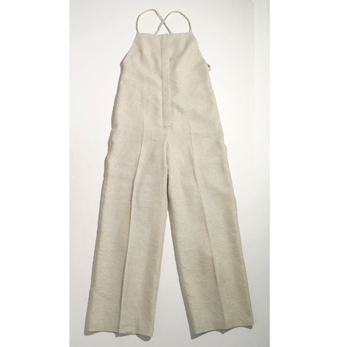 【タグ付・新品・定価28,600円】THE CLASSE ラメリネン・サロペットパンツ size9 ベージュ 31909 DoCLASSE ドゥクラッセ拍卖