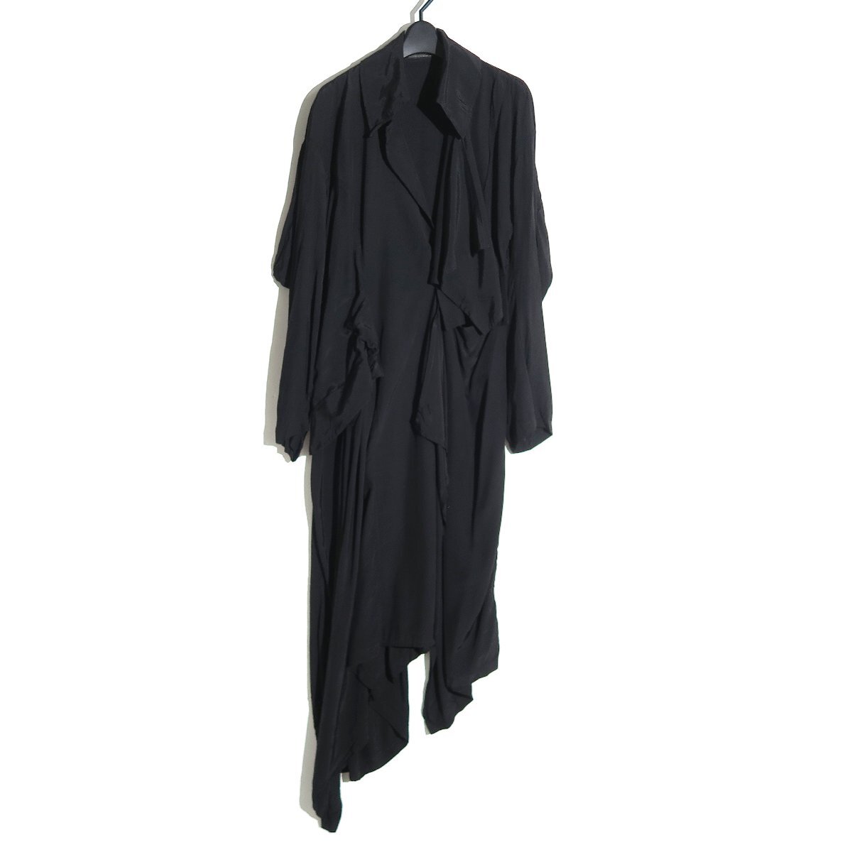 18aw Yohji Yamamoto Femme レーヨンコート FV-C09-203 size1 ヨウジヤマモトファム 変形 アシンメトリー拍卖
