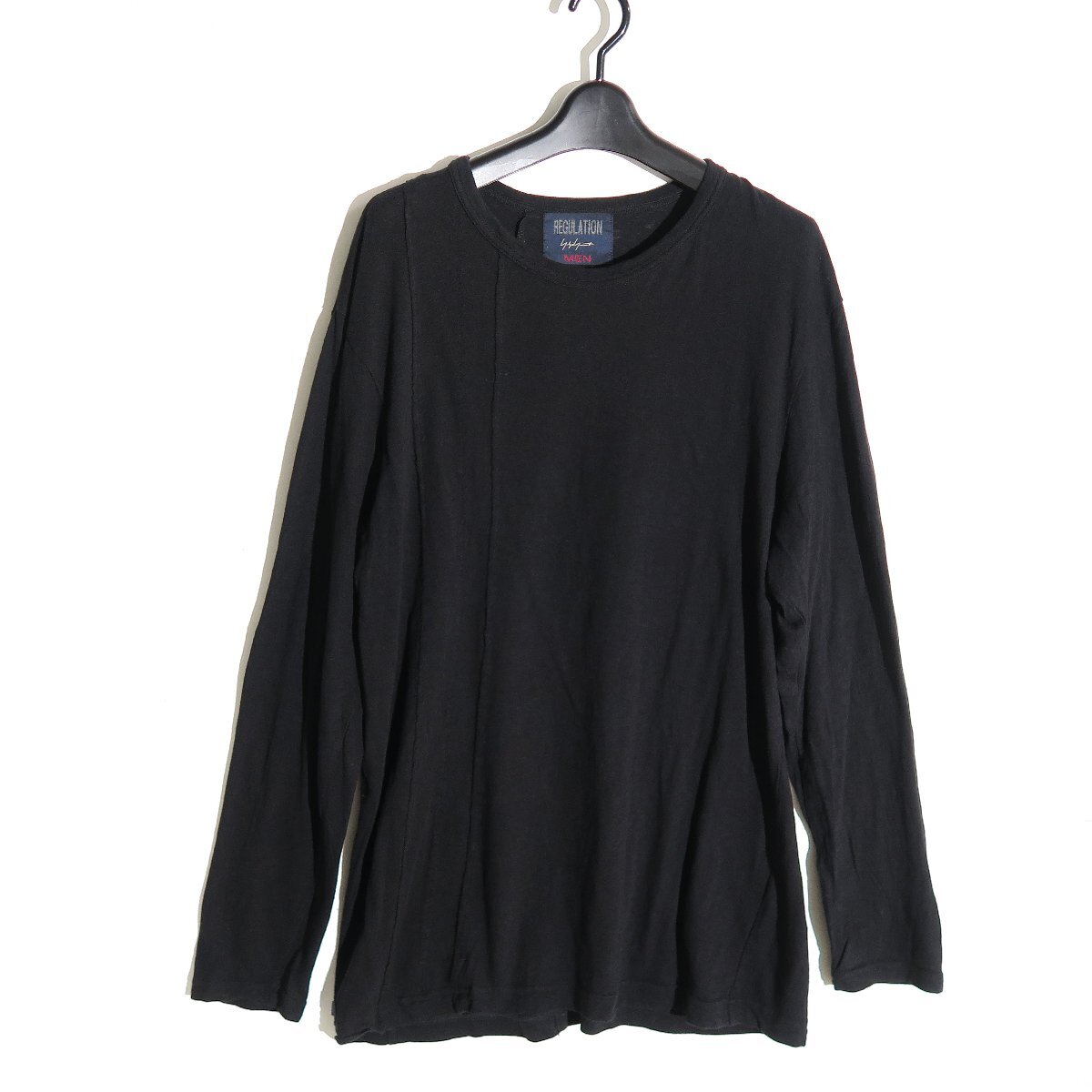 REGULATION Yohji Yamamoto MEN L/S カットソー HG-T54-080 size3 レギュレーション ヨウジヤマモト コットン プルオーバー ロンT拍卖