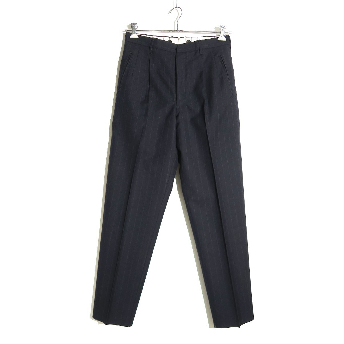 鹿鳴館 95AW Yohji yamamoto POUR HOMME ストライプ ワイドスラックス パンツ HE-P04-143 sizeS ヨウジヤマモト プールオム拍卖