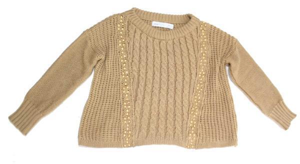 ◆alice McCALL ウッドビーズ ケーブル ニット ONE SIZE ベージュ アリスマッコール拍卖