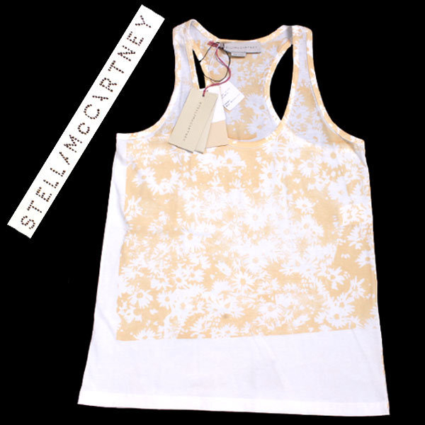 【定価45,000円 新品タグ付】STELLA McCARTNEY フラワープリントタンクトップ size36 ホワイト イエロー ステラマッカートニー拍卖