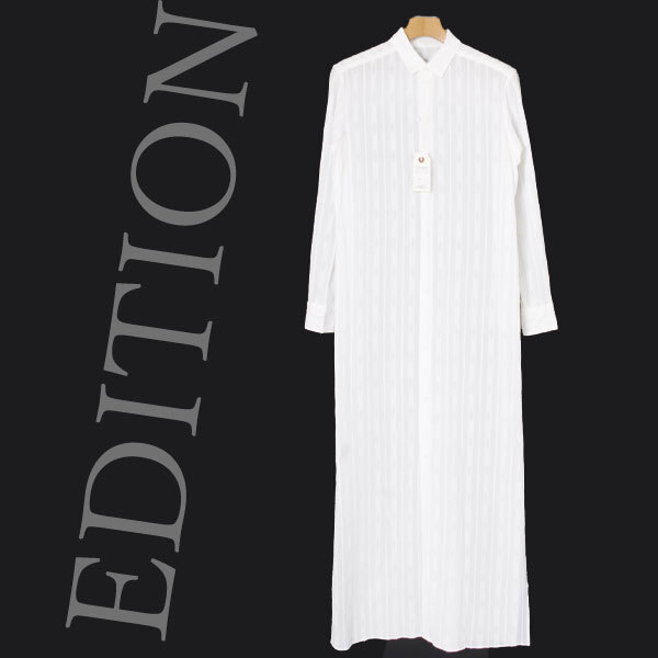 新品 EDITION シアーロングシャツ 定価19,000円 size36 ホワイト 34-06-62-06010-HN エディション シャツワンピース拍卖