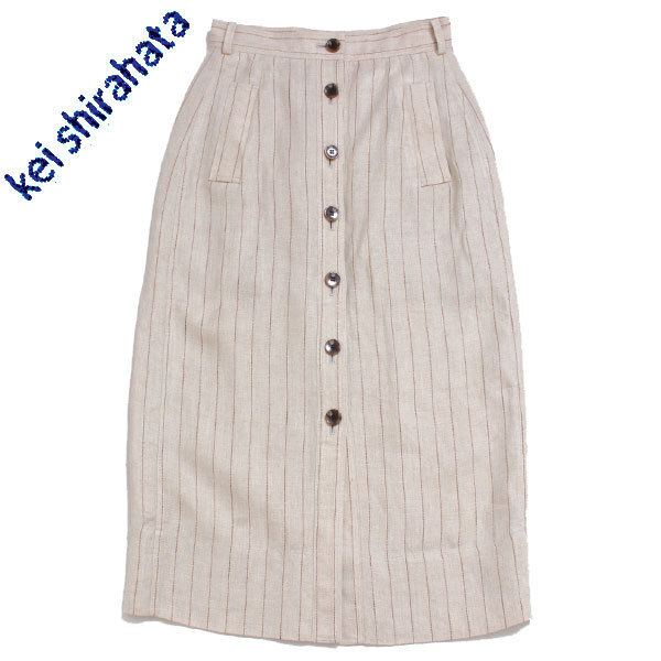 kei shirahata リネンロングスカート 定価23,000円 size0 ベージュ 16WFS191044 styling ケイシラハタ拍卖