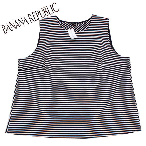 新品 XXL大きいサイズ BANANA REPUBLIC ボーダーノースリーブトップス バナナリパブリック拍卖