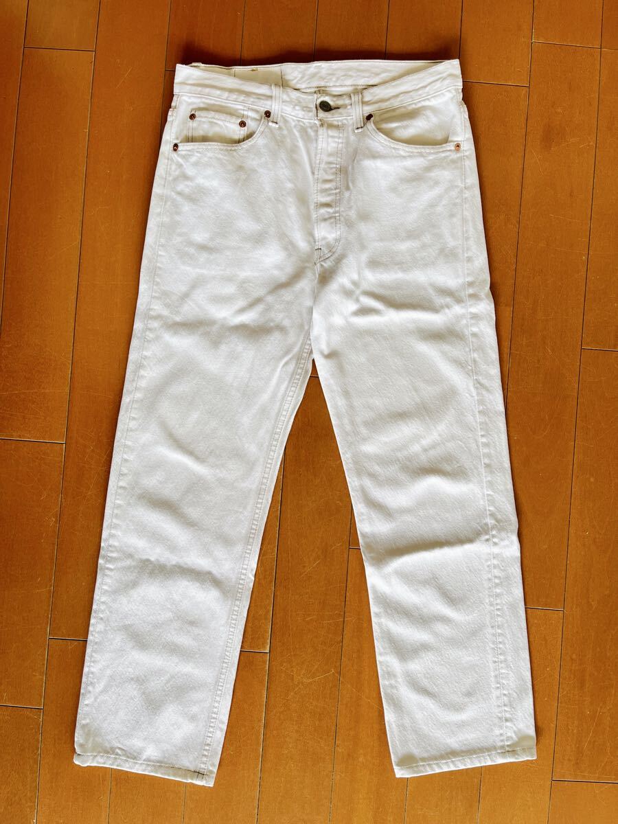良サイズ 90s levis リーバイス 501 白 ホワイトデニム 美品 W32 ビンテージ USA製 拍卖
