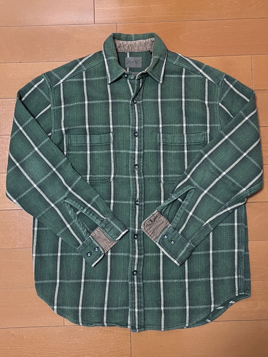 90s 00s セントジョンズベイ ST JOHN'S BAY オンブレチェック ヘビーネルシャツ 緑系 古着 ビンテージ bigmac ペンドルトン拍卖