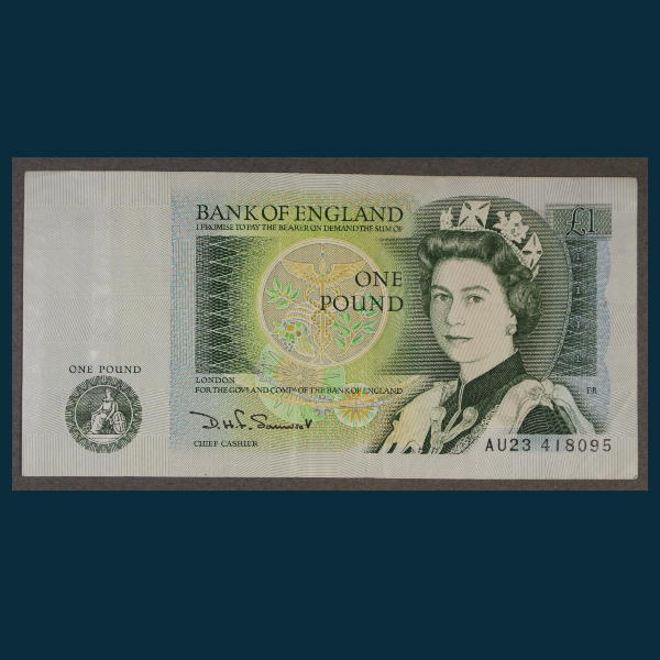イギリス 1978年~1988年《 1ポンド紙幣 》エリザベス2世 ニュートン t0213拍卖