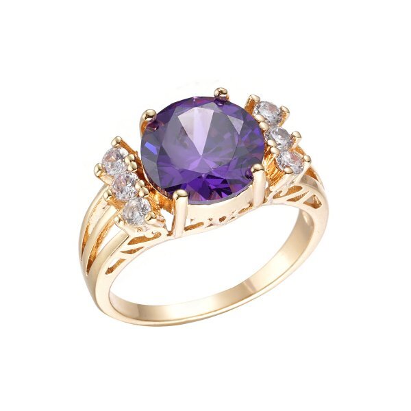 【今だけ送料無料!!バイヤー厳選☆海外直輸入】大粒ラウンドパヴェアメジストCZリング拍卖