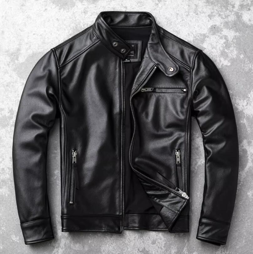 美品登場☆レザージャケット 機関車ライダースジャケット 本革 牛革 カウハイド ハーレー レザーコート バイクレザー 革ジャン拍卖