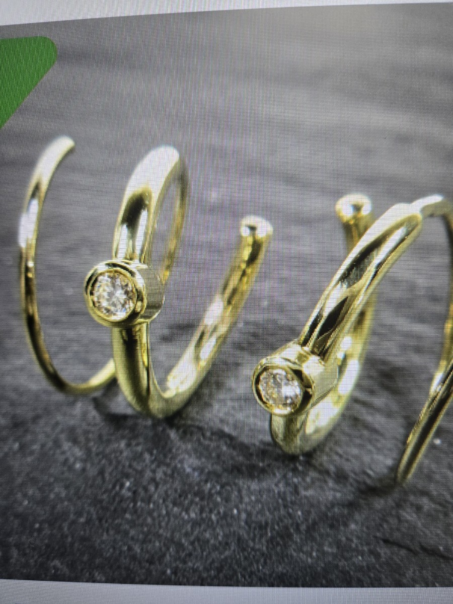 K18YG 1粒ダイヤモンド スクリュー デザイン イエローゴールド ピアス 3.5g拍卖