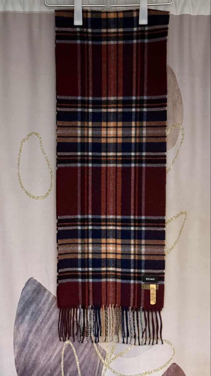 ビームス タータンチェック カシミヤ100% マフラー拍卖