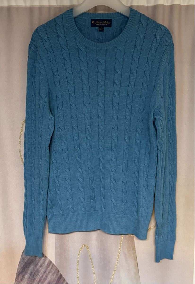 ブルックスブラザーズ スーピマコットン ケーブルニット ターコイズブルー拍卖
