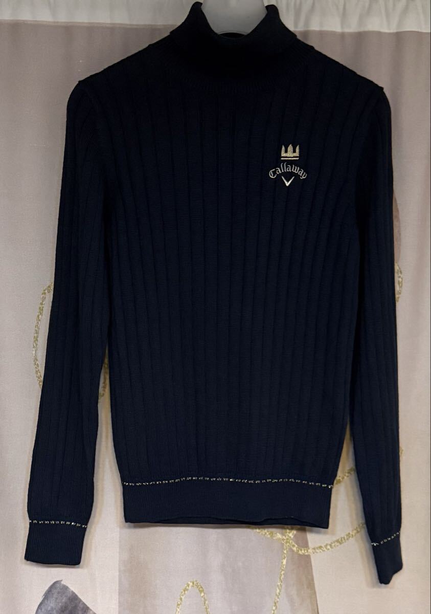 キャロウェイ別注 メルセデス リブタートルネックニット ネイビー拍卖