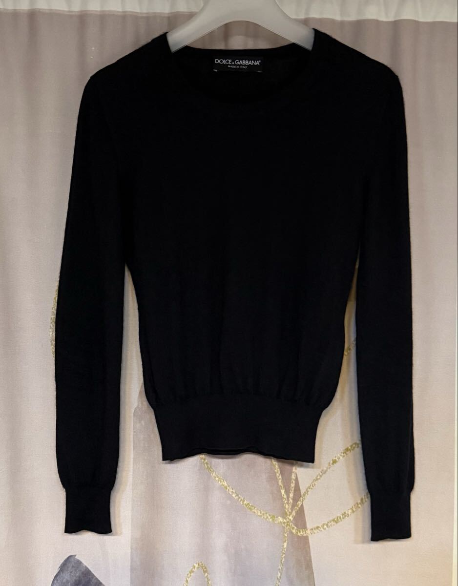 ドルチェアンドガッバーナ シェルボタン カシミヤ100% ニット ブラック拍卖