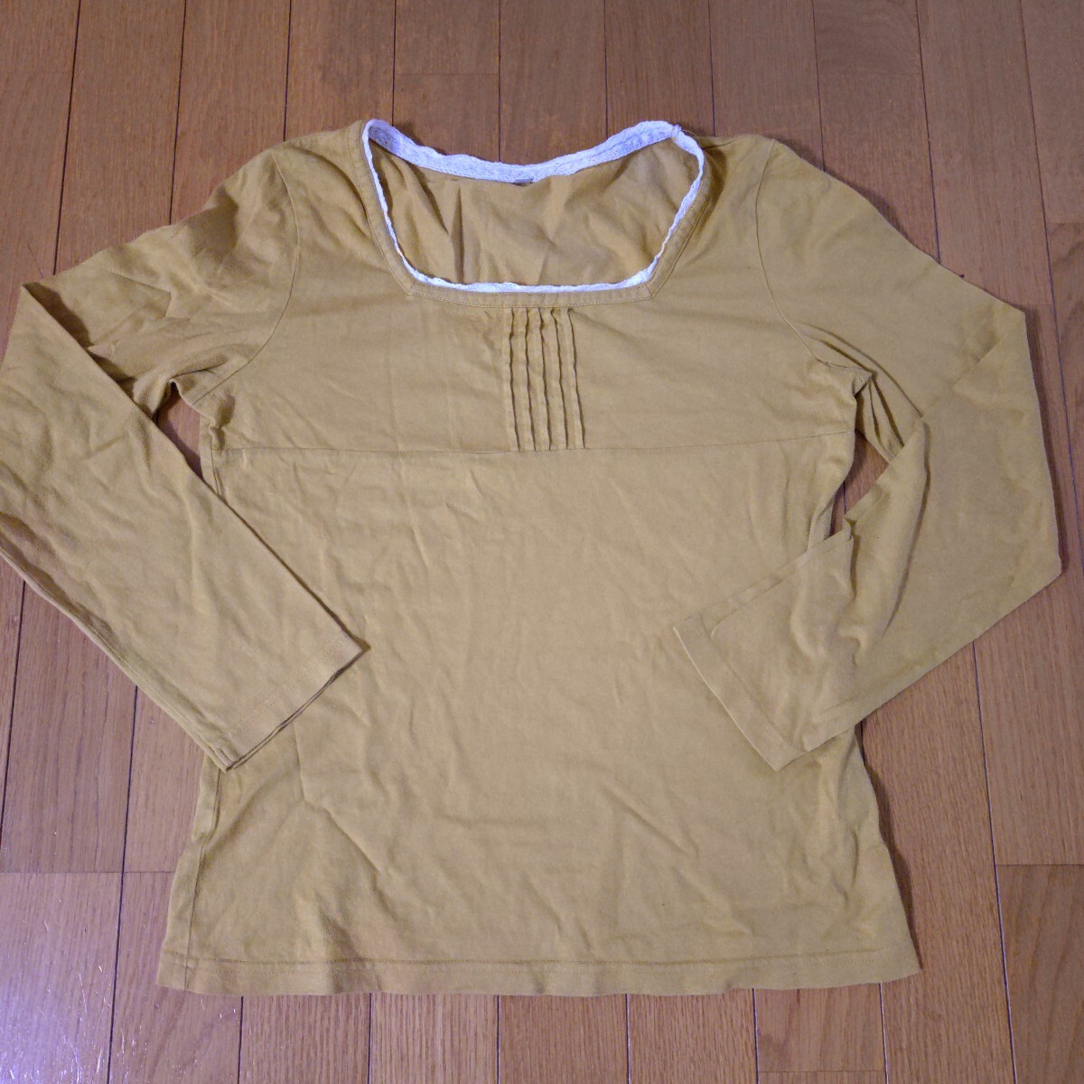 ジャンク品 長袖シャツ カットソー L 山吹色 同梱可拍卖