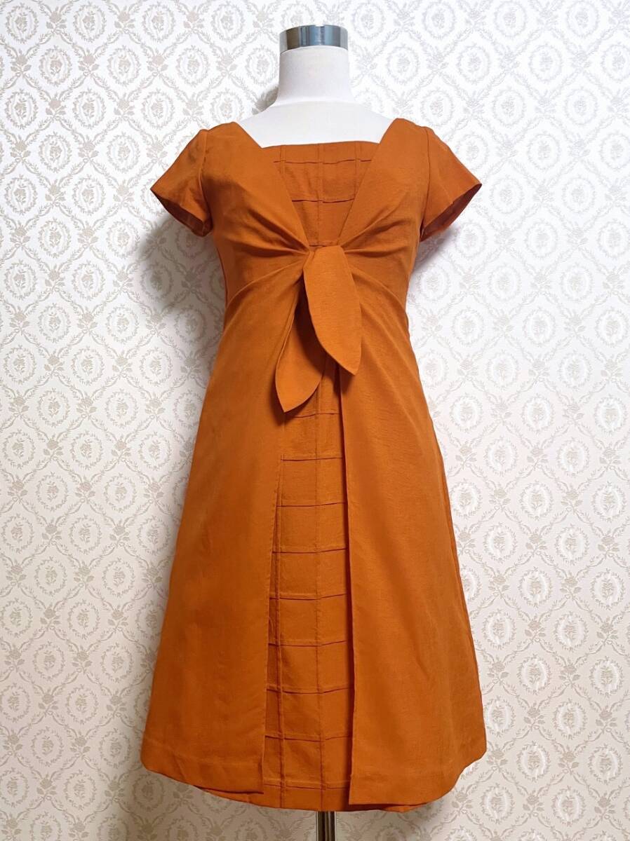 シビラ オレンジ リボン ワンピース ホコモモラ Sybilla Mサイズ拍卖