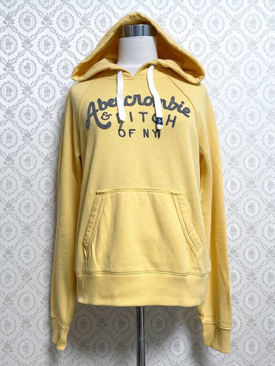 アバクロ アバクロンビー&フィッチ イエロー ロゴ 刺繍 パーカー 黄色拍卖