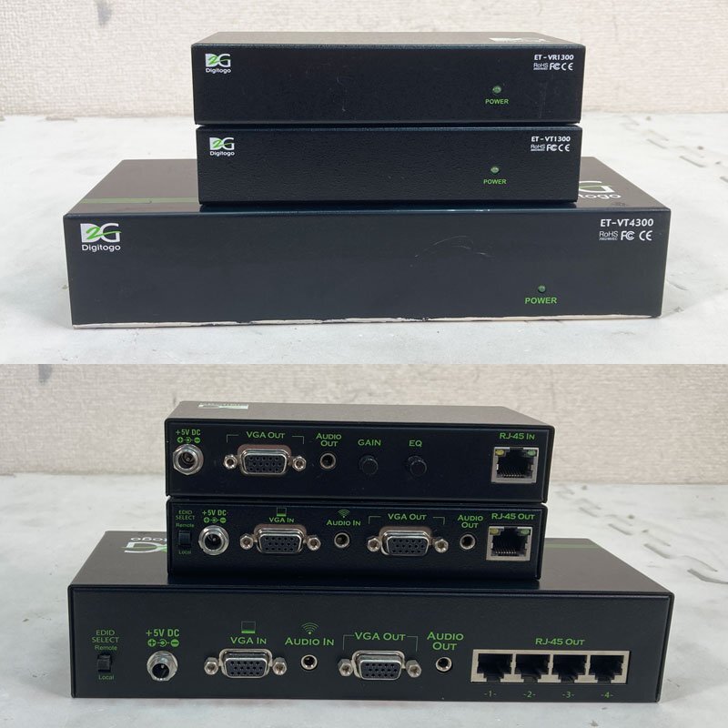 動作確認済 VGA・オーディオ延長機・受信機 ★ Digitogo ET-VR1300/ET-VT1300/ET-VT4300 ACアダプタ付 #4735-K拍卖