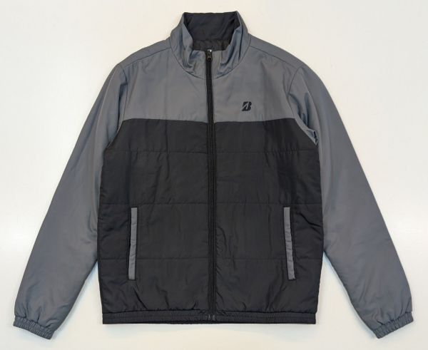 H8030 BRIDGESTONE GOLF ブリヂストンゴルフ 中綿ジャケット ブルゾン グレー/ブラック M拍卖