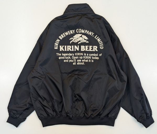H8022 麒麟 KIRIN キリン ナイロンブルゾン ナイロンジャケット ジャンパー 非売品 ノベルティー バックプリント ブラック LL拍卖