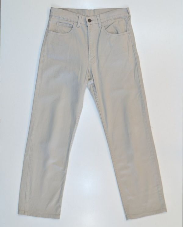 H8040 Levi's リーバイス 513-10 コットンパンツ ストレート 白タブ/ビッグE 復刻 日本製 93年製 90s アイボリー W31拍卖