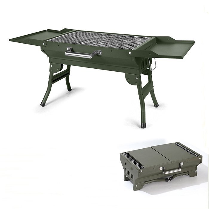 バーベキュー コンロ 折りたたみ式 キャンプ用 BBQグリル 組み立てと収納が簡単 コンパクト 1-2人用 BBQ コンロ 庭/ハイキング/屋外に適用拍卖