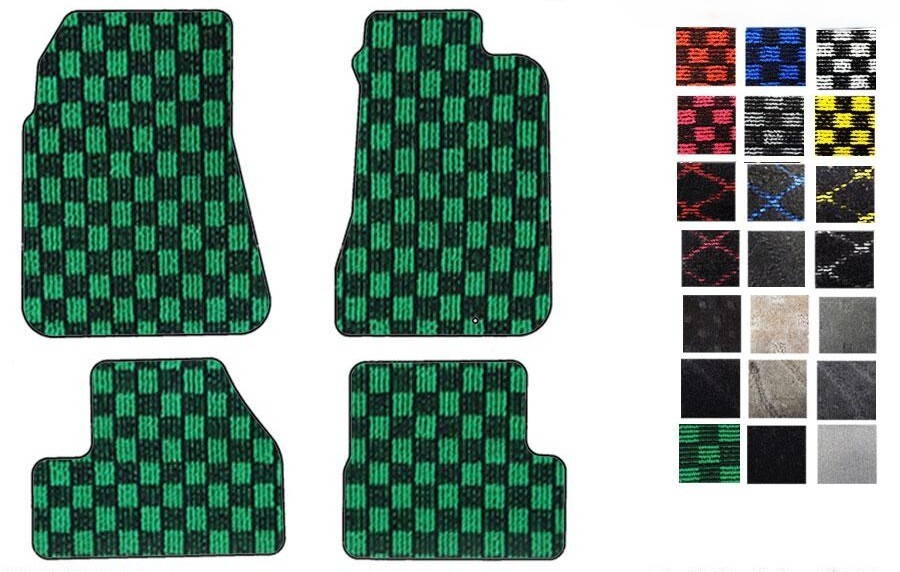 ★☆スーパーメイド☆高級フロアマット!チェック柄ダイヤ柄 (P)S13シルビア用 チェッカー柄ダイヤ柄 完全オーダーメイド☆★拍卖