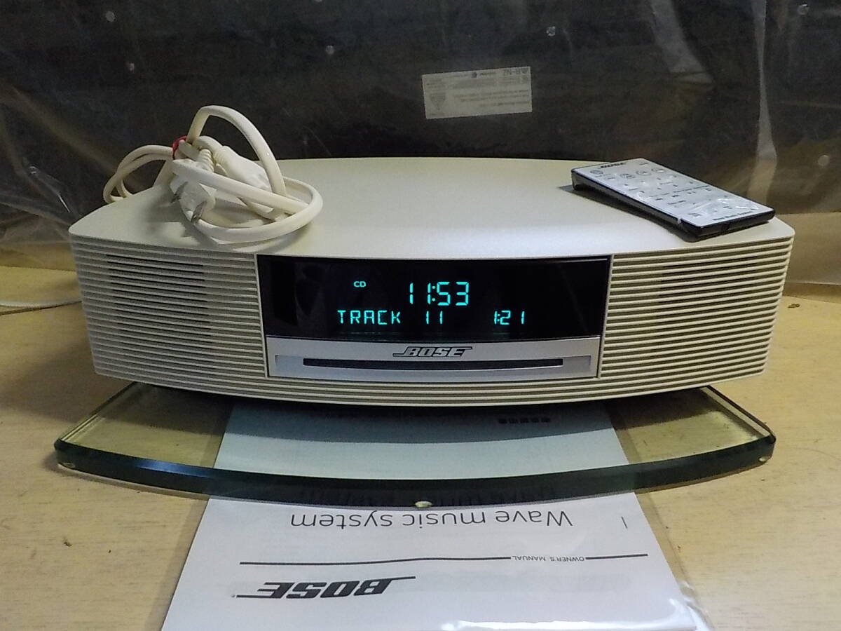 Bose Wave Music System 動作品 美品 ガラス台 リモコン 電源コード付き CD FM AM レシーバーアンプ デスクトップオーディオ拍卖